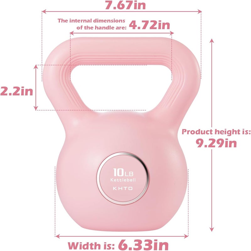 KHTO Kettlebells Fitness Exercise-Pink Strength Training Kettlebell Sets,Dumbbell Weights for Home Gym Equipment - Image 3